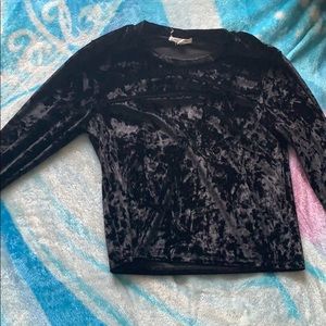 Black velvet crop top